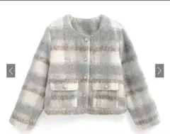 GRL チェック柄シャギージャケット[gn358]