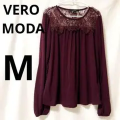 VERO MODA バーガンディ 長袖シャツ M