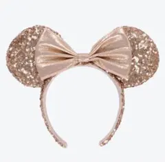 ディズニー ミニー カチューシャフリー スパンコール ピンク シルバー