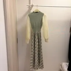 タグ付き未使用✨eimy istoire プリーツニットワンピース レーヨン入り