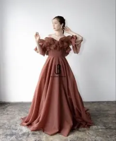 【THE URBAN BLANCHE】大きめサイズ カラードレス テラコッタ