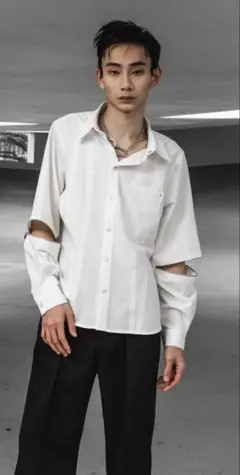 jentlouis Arm zip Regular Shirt white