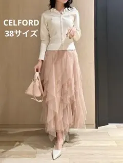 celford リボンパールチュールスカート 32 ピンク - メルカリ
