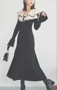 FRIFUL レイヤードパイピングニットワンピース S