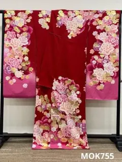 振袖 仮絵羽 金彩 銀通し ラメ刺繍 正絹 未仕立て品 八掛付き MOK755 