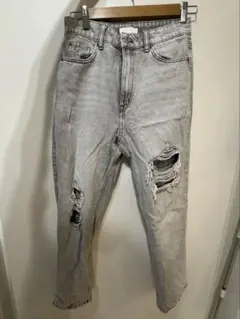 H&M ダメージデニム グレー EUR38のサムネイル