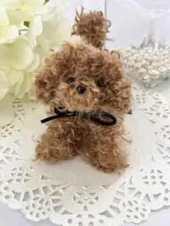 トイプードル 置き型 くるくる 茶色 ハンドメイド プレゼント 犬のサムネイル