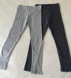 無印良品⭐︎あったか綿キッズレギンス 2枚セット 130 グレー・ダークグレー