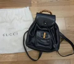 GUCCI バンブー レザー リュック バックパック ブラック