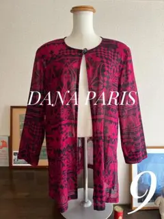 【美品】DANA PARIS ダマスク 幾何柄　羽織り　日本製　9号/M