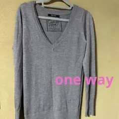 one way ワンウェイ　ニット　グレー