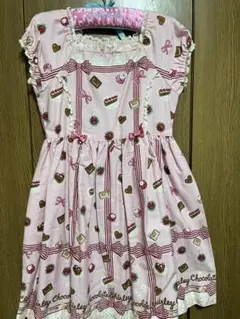 Shirley Temple チョコレート柄ノースリーブワンピース140