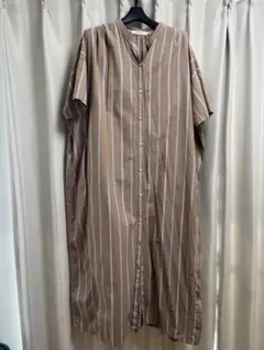 AMERICAN HOLIC ストライプ ロングシャツワンピース 半袖