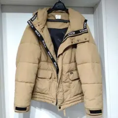 RVCA フード付きベージュダウンジャケット XS