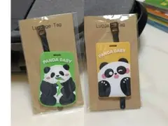 新品　2個セットラゲッジタグ 搭乗の荷札　可愛い パンダ バッグ用ネームタグ