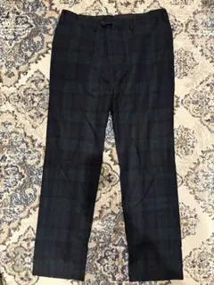 ダークグリーン ブラック チェック スラックス　United arrows XL