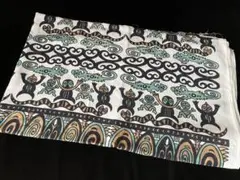 パプアのプリントバティック生地　レーヨン　波と爬虫類柄　インドネシア布2.9m