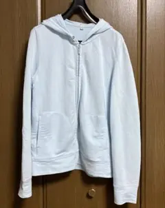 ユニクロ ライトブルー フルジップパーカー L