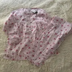 【新品】タグ付き 花柄コットンパジャマセット 綿100% LLサイズ
