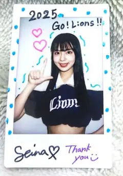 bluelegends サイン チェキ BBM チアリーダー seina 西武