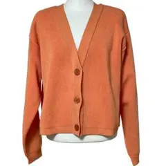 美品 earth music&ecology F オレンジ Vネックカーディガン