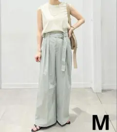 【未使用】GU ベルテッドワイドパンツ (標準丈)
