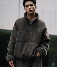 WYM WOOL BLEND SHAGGY SHORT BLOUSON カーキ