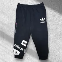アディダス◆スウェットパンツ◆クロップド丈◆7分丈◆黒◆オリジナルス◆ロゴ