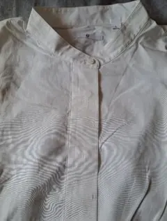 ユニクロ　UNIQLO　+J　ホワイトスタンドカラー長袖シャツ