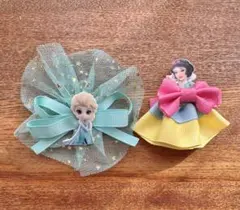 エルサと白雪姫のヘアクリップ　ハンドメイド