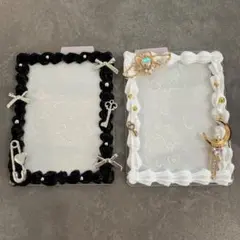 【2点セット】早い者勝ち！ホイップデコ トレカケース シンプル 黒 白