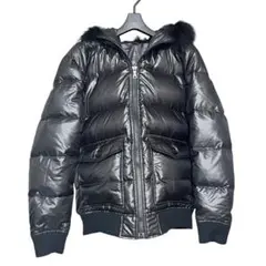 バーバリーブラックレーベル ファーダウン　ファー取り外し可　M 光沢　短丈