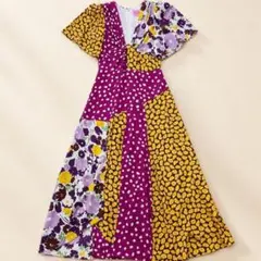 ケイトスペード kate spade 花柄 ロングワンピース フレア シアー