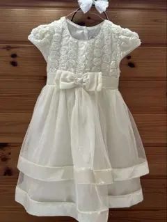 Jona Michell アイボリードレス 3T 靴、カチューシャ付き＊着画有