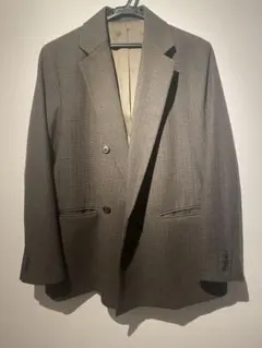 UNIQLO テーラードジャケット XL チェック柄 ブラウン系