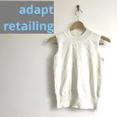 adapt retailingホワイト ノースリーブ ニット タンクトップ S