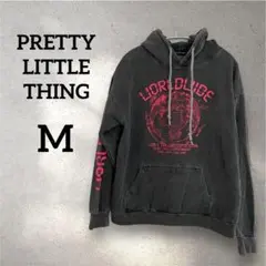 PRETTYLITTLETHING 【M】グラフィックパーカー ブラック