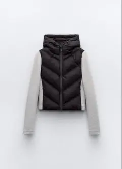 ZARA コントラストフード付きジャケット