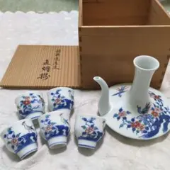 辻精磁社　萩文染付　小鉢　十四代辻常陸作　宮内庁御用達　9客セット 辻精磁社萩文染付小鉢十四代辻常陸作宮内庁