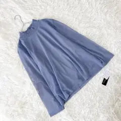 新品 《プレッツォ》 (M-L) ハイネックシアーカットソー 透け感 フェミニン