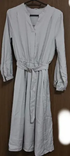 GLACIERロングシャツワンピース ベージュ 長袖