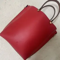 FURLA スクエア ハンドバッグ オレンジ 牛革 - メルカリ