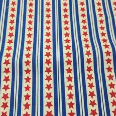 星柄ストライプの綿生地