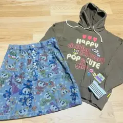 【レア◎希少◎美品◎】エンジェルブルー　デニムスカート　パーカー