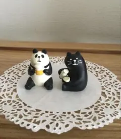 コンコンブル concombre デコレ 麦酒パンダ　手酌黒猫　パンダ猫