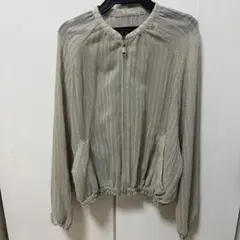 ZARAカーキストライプ シアージャンパー