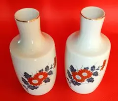 昭和レトロ 「菊の花柄」の徳利 2本まとめ売り 369