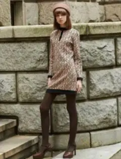 eimy istore♡モノグラム ニットミニワンピース