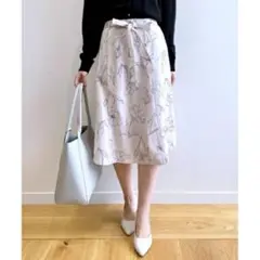 <<専用>>ラインフラワーフレアスカート