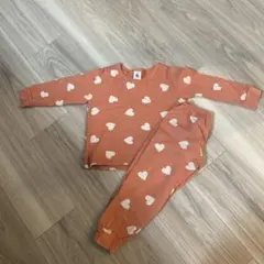 PETIT BATEAU ハート柄 パジャマ セットアップ